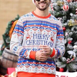 NWOT Arvilhill  Ugly/ Funny Christmas Pattered Graphic Sweatshirt UNISEX Medium